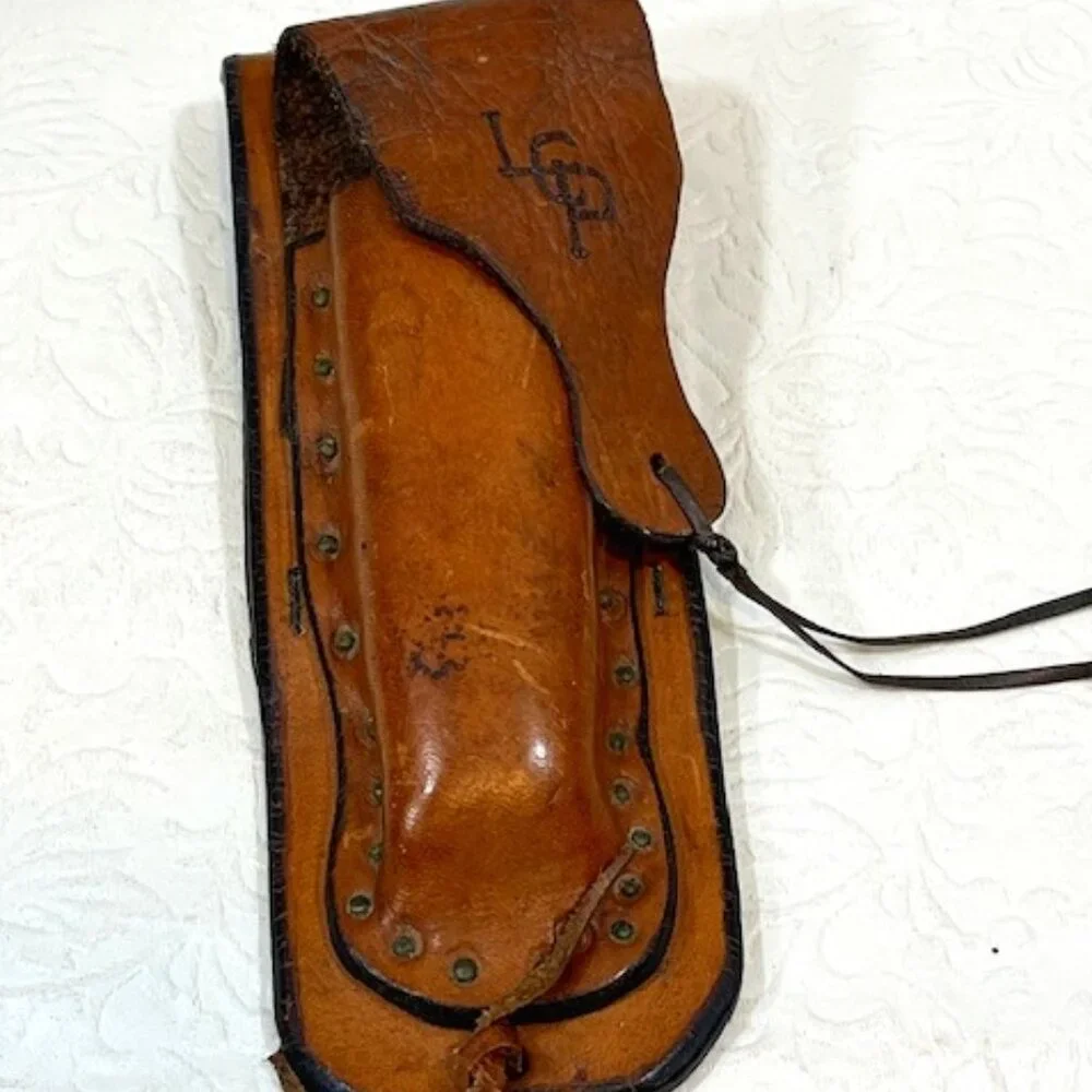 VTG '74 Handmade Brown Leather Tool/Knife Holder for Belt Rugged 6.5